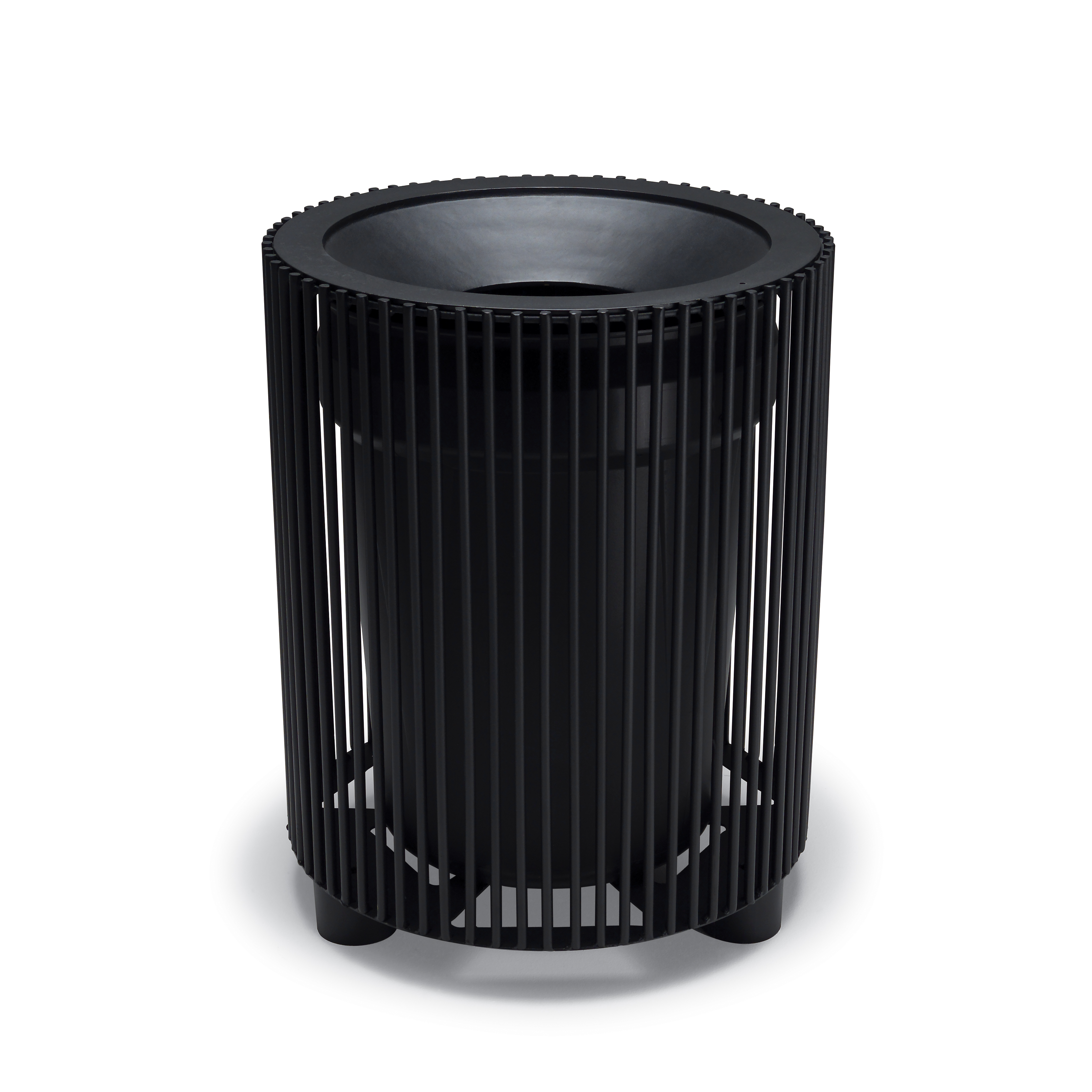 UrbanScape Style E Steel Rod Trash Receptacle with Open Top