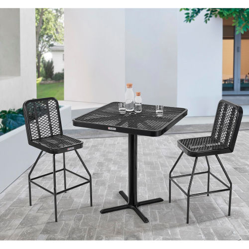 The 36-Inch Square Bar Height Expanded Steel Table Set with (4) Chairs