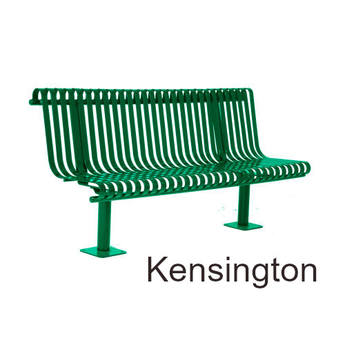 Kensington Steel Slat Bench with Back