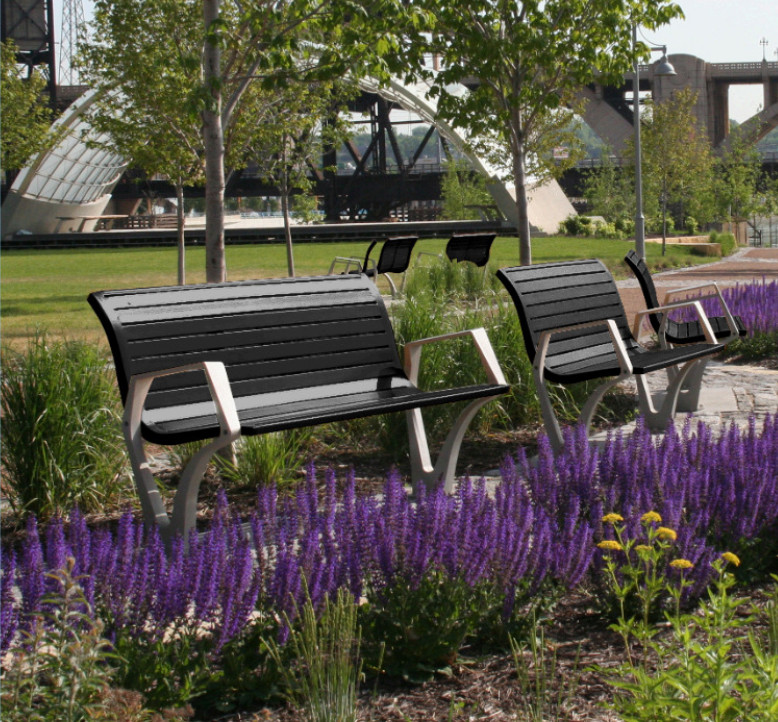 Urbanscape Woodridge Collection Horizontal Slat Outdoor Bench by Wabash Valley