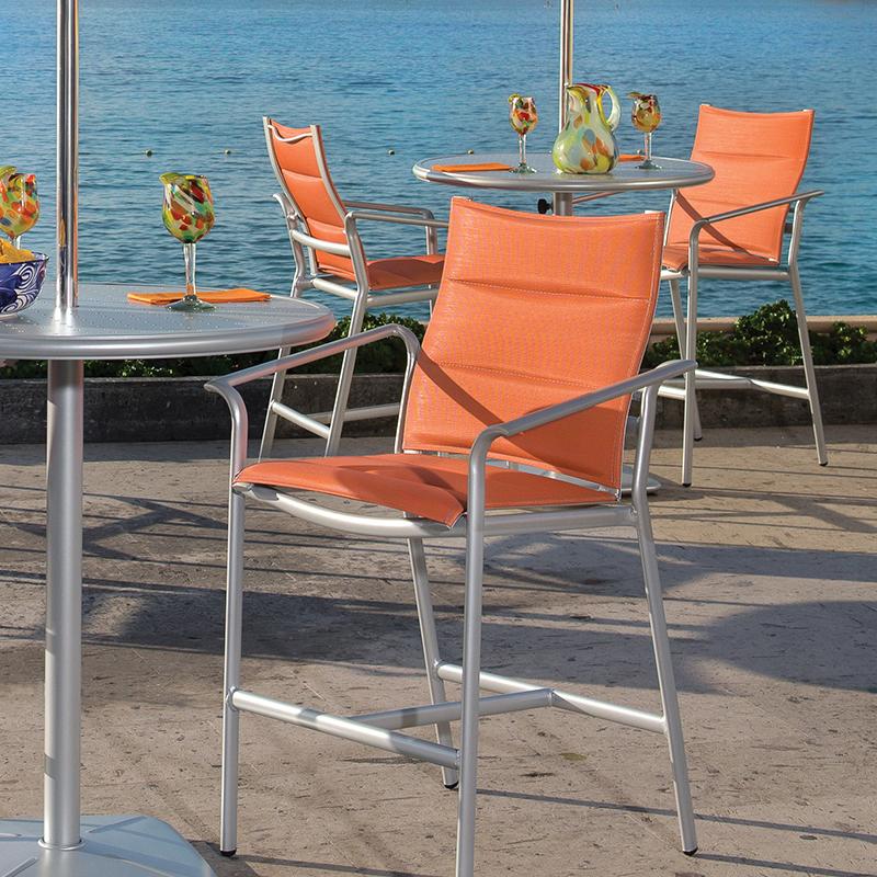 Shoreline Padded Sling Armless Side Chair