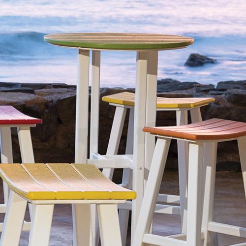 Texawood Breeze Recycled Plastic Lumber Bar Tables